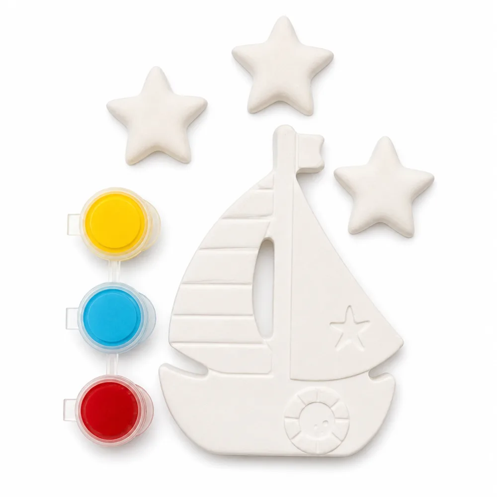Boat Party: Sailboat, three stars & three paints