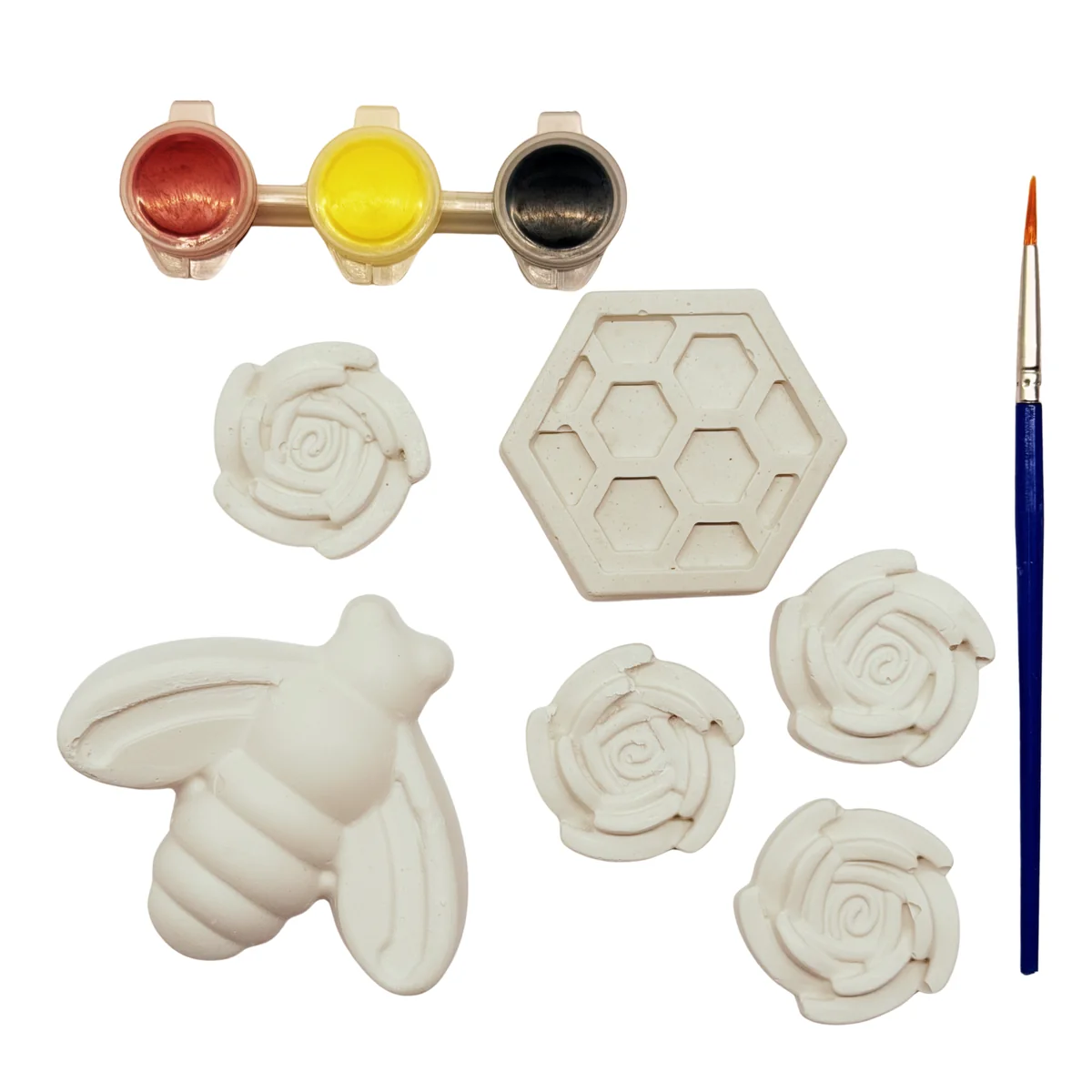 Bee party plaster pieces with paints